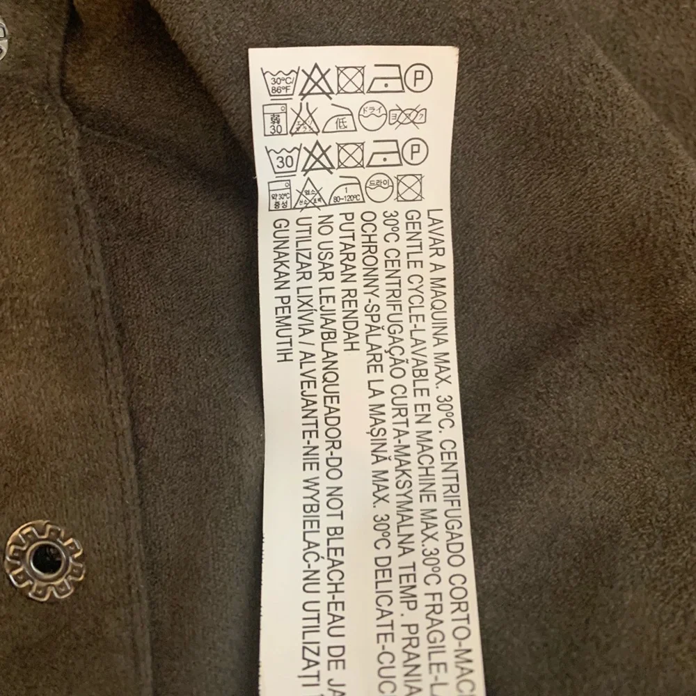 Zara Faux Suede Dark Green Shirt - Picture 5 of 7